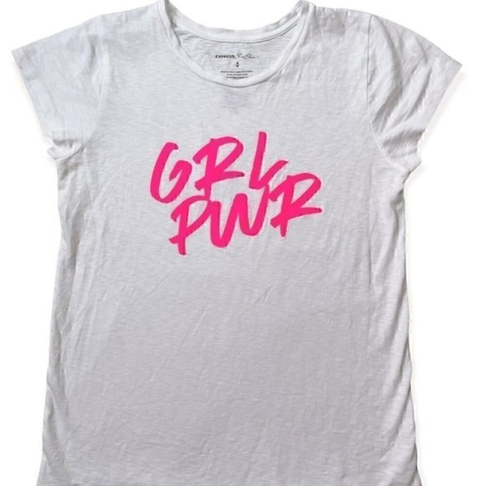 GIRL POWER Express One Eleven Short Sleeve T Women’s M Neon Pink Graphic